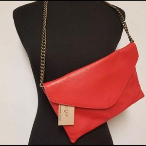 J. Crew Red Envelope Clutch Purse NWT